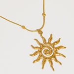 Taiyo 18K Gold Non-Tarnish Statement Sun Necklace