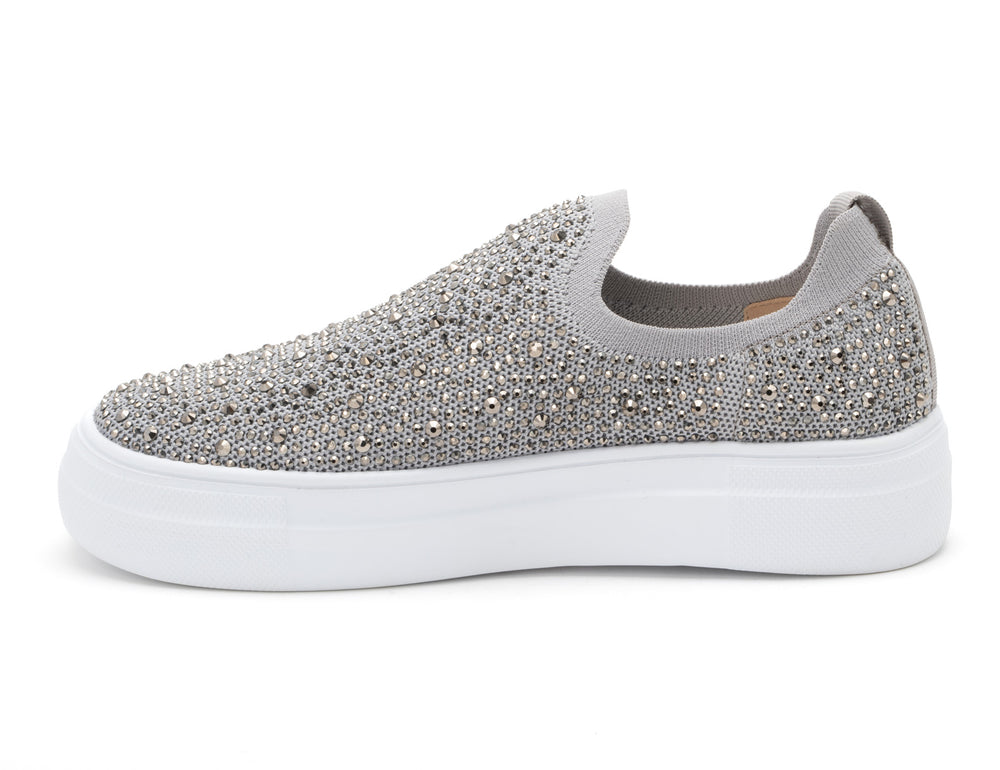 Swank Sneakers | Grey Crystals