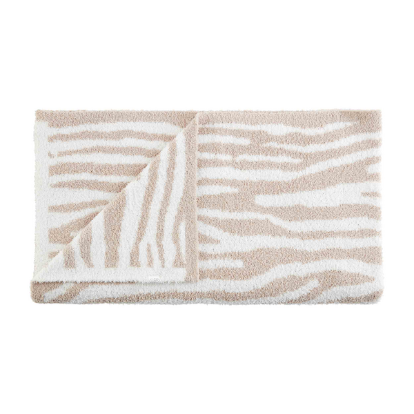 Mud Pie Zebra Chenille Blanket | Tan