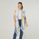 Mya Kimono | White, Coral, & Turquoise Floral