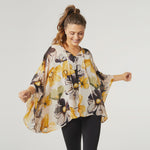 Maddox Floral Poncho | Pale Yellow and Floral