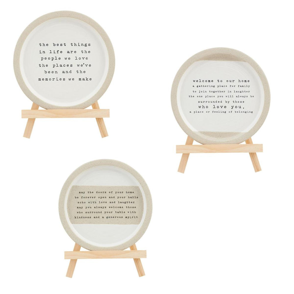 Mud Pie Sentiment Plate and Easel | 3 Styles